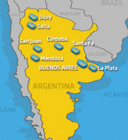 Subsedes da Copa América de 2011, na Argentina. Crédito: AFA/divulgação